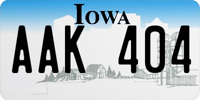 IA license plate AAK404