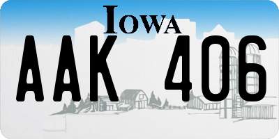 IA license plate AAK406