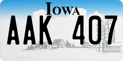 IA license plate AAK407