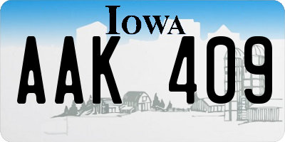 IA license plate AAK409