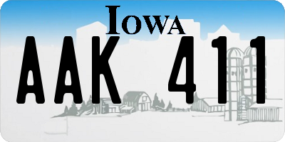 IA license plate AAK411