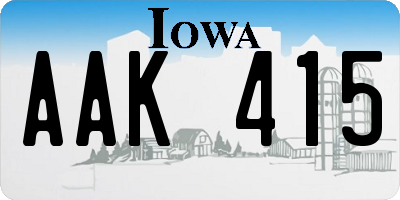 IA license plate AAK415