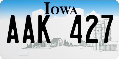 IA license plate AAK427