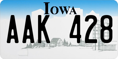 IA license plate AAK428