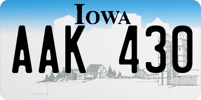 IA license plate AAK430