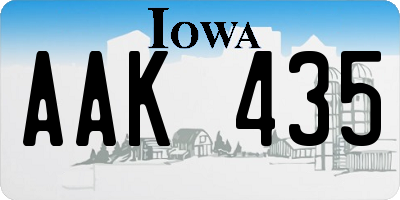 IA license plate AAK435