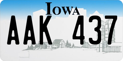 IA license plate AAK437