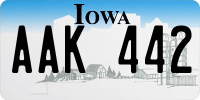 IA license plate AAK442