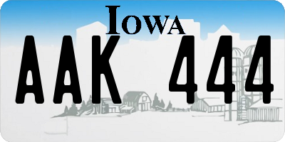 IA license plate AAK444