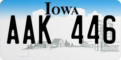 IA license plate AAK446