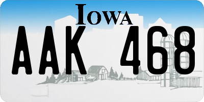 IA license plate AAK468