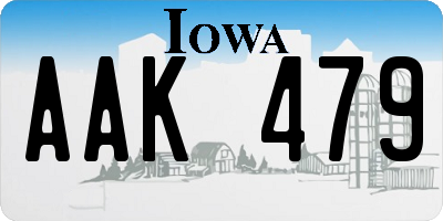 IA license plate AAK479