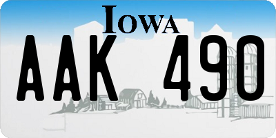 IA license plate AAK490