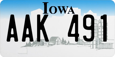 IA license plate AAK491