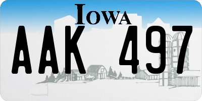 IA license plate AAK497