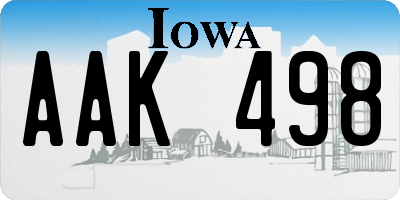 IA license plate AAK498