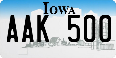 IA license plate AAK500