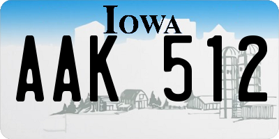 IA license plate AAK512
