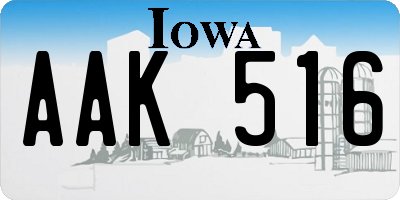 IA license plate AAK516