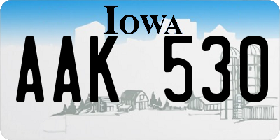 IA license plate AAK530