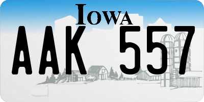 IA license plate AAK557