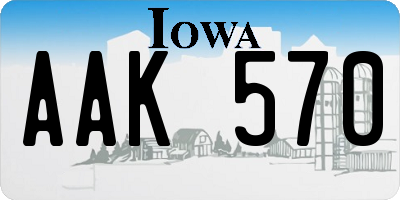 IA license plate AAK570