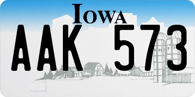 IA license plate AAK573