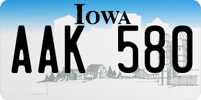 IA license plate AAK580