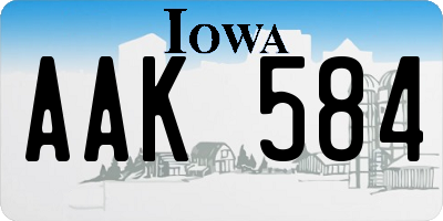 IA license plate AAK584