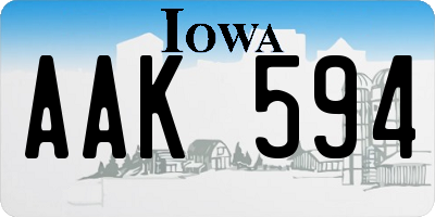 IA license plate AAK594