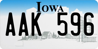 IA license plate AAK596