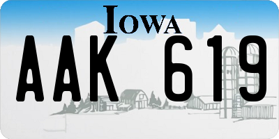 IA license plate AAK619