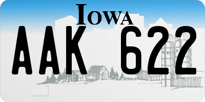 IA license plate AAK622