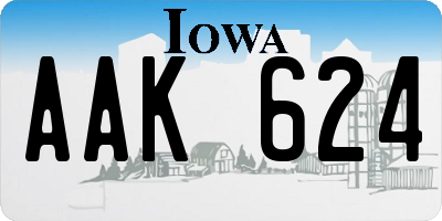 IA license plate AAK624