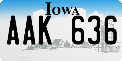 IA license plate AAK636