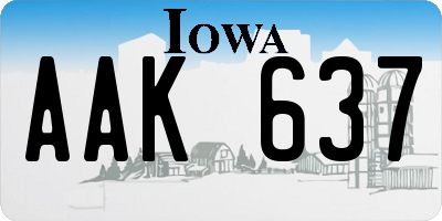 IA license plate AAK637