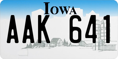 IA license plate AAK641