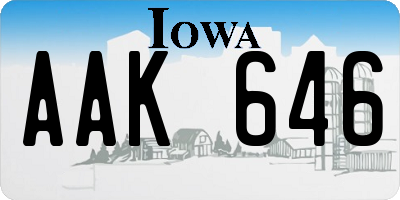 IA license plate AAK646