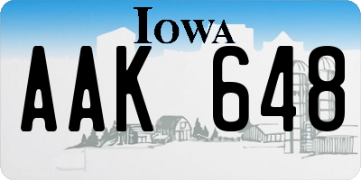 IA license plate AAK648
