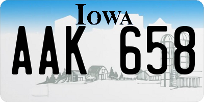 IA license plate AAK658