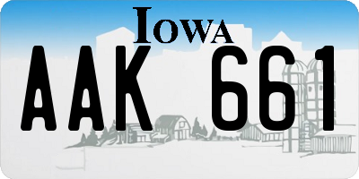 IA license plate AAK661