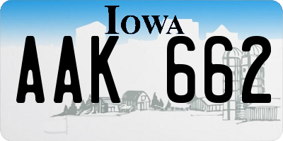 IA license plate AAK662