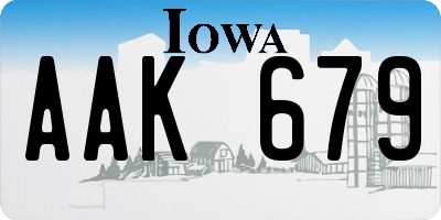 IA license plate AAK679