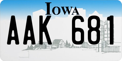 IA license plate AAK681