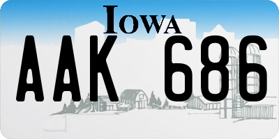 IA license plate AAK686