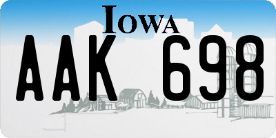 IA license plate AAK698