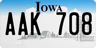 IA license plate AAK708