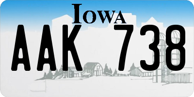 IA license plate AAK738