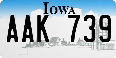 IA license plate AAK739