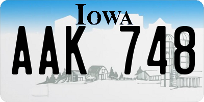 IA license plate AAK748